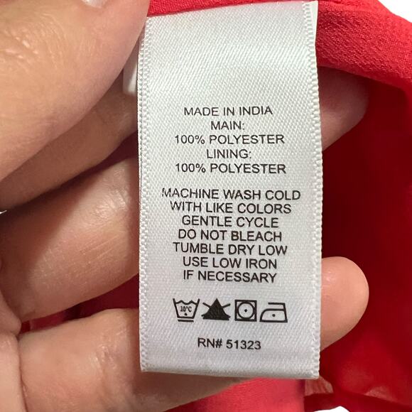 1.State (S) Floral Ruffle Short Sleeve V-Neck Chiffon Blouse Top Fully Lined - Picture 11 of 14